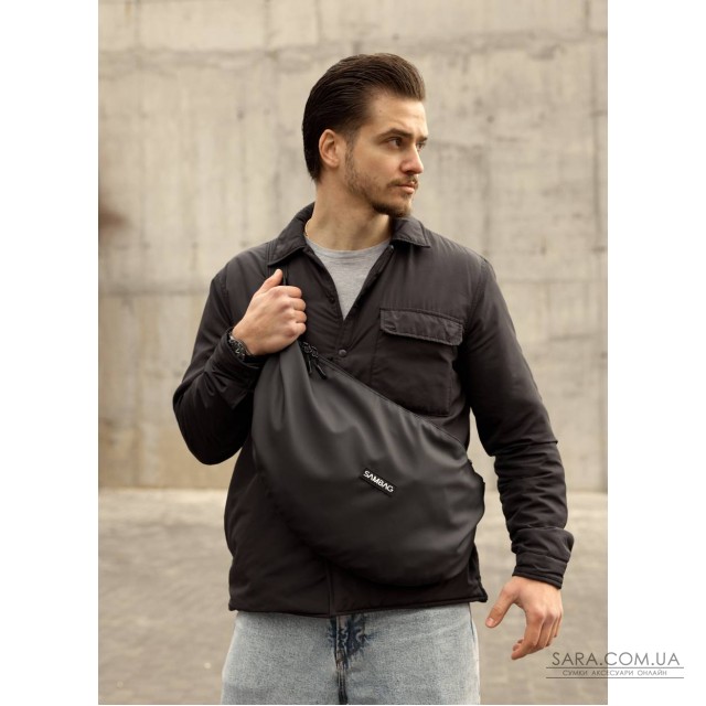 Мужская сумка Sambag HOBO Bag-glove черная тканевая Мужская сумка Sambag HOBO Bag-glove черная тканевая