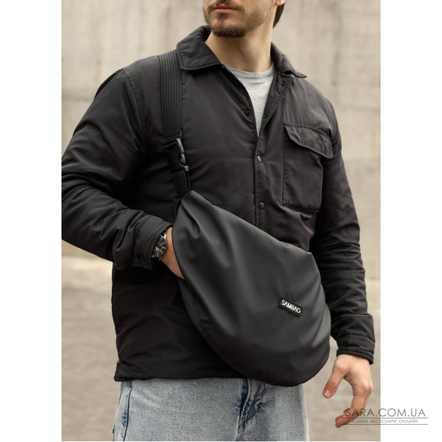 Мужская сумка Sambag HOBO Bag-glove черная тканевая Мужская сумка Sambag HOBO Bag-glove черная тканевая