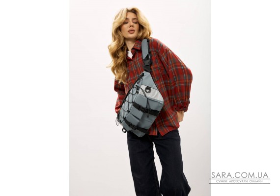 Женская сумка-бананка под ноутбук Sambag Urban Pro синяя