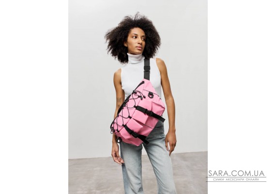 Женская сумка-бананка под ноутбук Sambag Urban Pro розовая