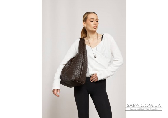 Женская сумка Sambag HOBO WEAVE коричневая