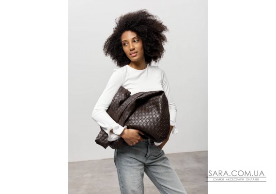 Женская сумка Sambag HOBO WEAVE шоколад