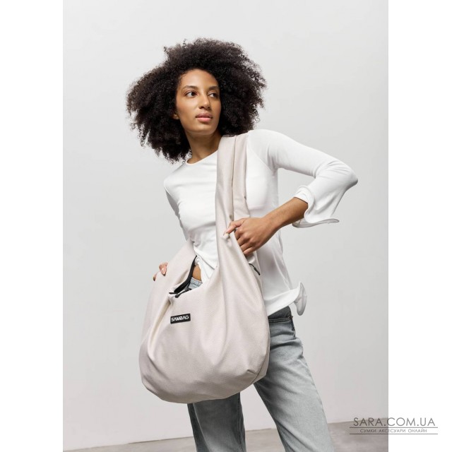 Женская сумка Sambag HOBO WEAVE серый шелк Женская сумка Sambag HOBO WEAVE серый шелк