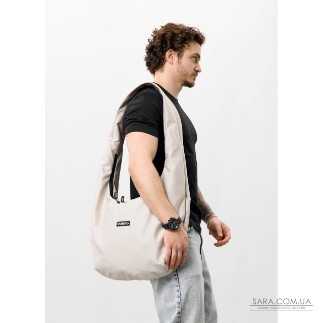 Мужская сумка Sambag HOBO WEAVE серый шелк Мужская сумка Sambag HOBO WEAVE серый шелк