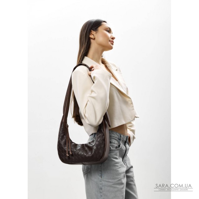 Женская сумка Sambag HOBO Mini шоколадная Женская сумка Sambag HOBO Mini шоколадная