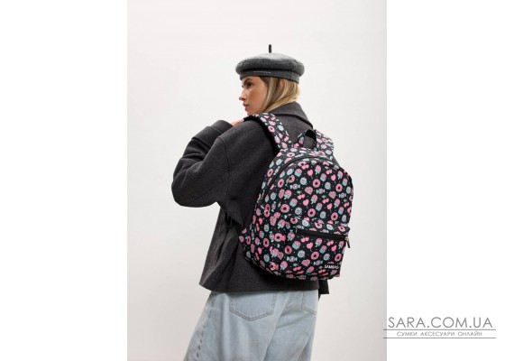 Женский рюкзак Sambag Talary черный принт "Cake"