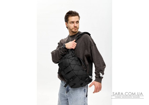 Мужская сумка-бананка под ноутбук Sambag Urban Pro черная