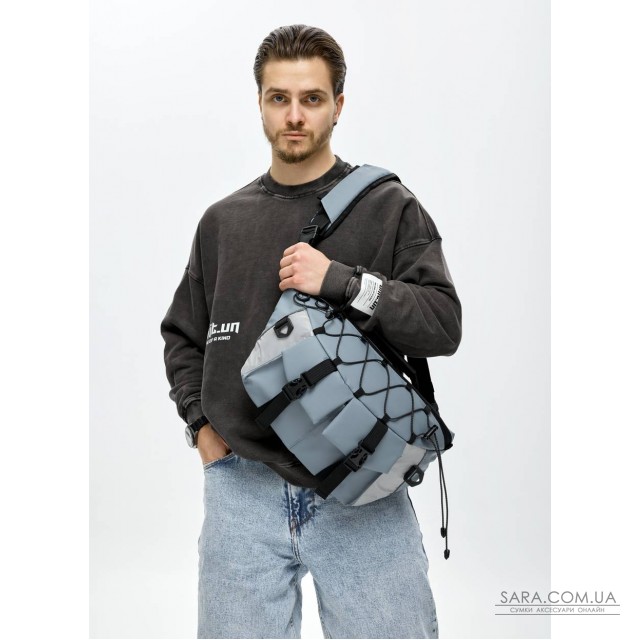 Мужская сумка-бананка для ноутбука Sambag Urban Pro синяя Мужская сумка-бананка для ноутбука Sambag Urban Pro синяя