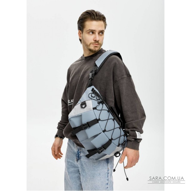 Мужская сумка-бананка для ноутбука Sambag Urban Pro синяя Мужская сумка-бананка для ноутбука Sambag Urban Pro синяя