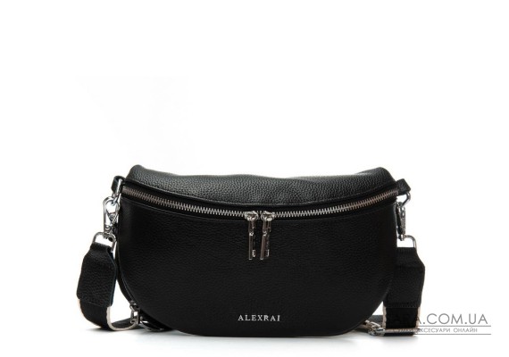 Сумка Женская Классическая кожа ALEX RAI 99127 black бананка