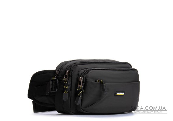 Сумка Мужская пояс-бананка нейлон Lanpad 63737 black
