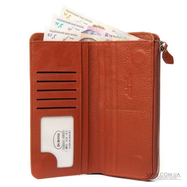 Гаманець Шкіряний Жіночий Classic DR. BOND WN-23-21 orange Podium дешево. Гаманець Шкіряний Жіночий Classic DR. BOND WN-23-21 orange Podium дешево.