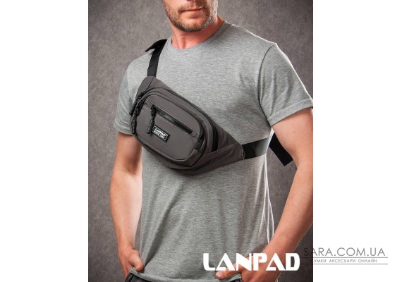 Сумка Чоловіча На пояс нейлон Lanpad 61057 grey