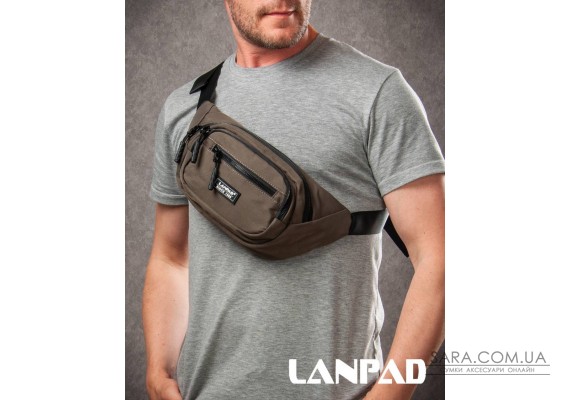 Сумка Чоловіча На пояс нейлон Lanpad 61057 deep khaki