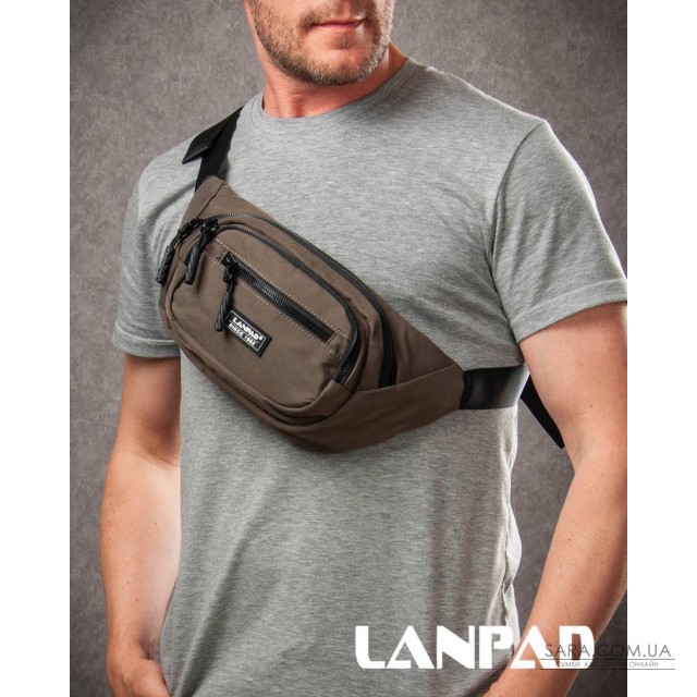 Сумка Чоловіча На пояс нейлон Lanpad 61057 deep khaki Сумка Чоловіча На пояс нейлон Lanpad 61057 deep khaki