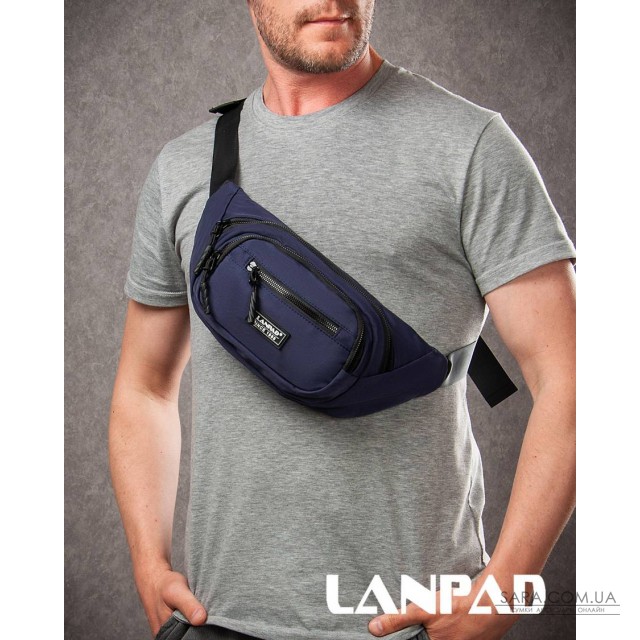 Сумка Чоловіча На пояс нейлон Lanpad 61057 blue Сумка Чоловіча На пояс нейлон Lanpad 61057 blue