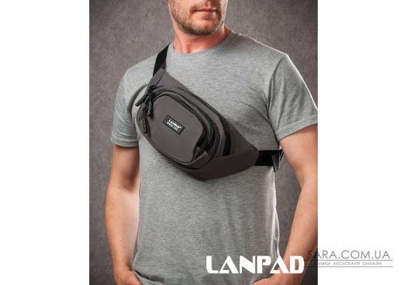 Сумка Чоловіча На пояс нейлон Lanpad 61056 grey