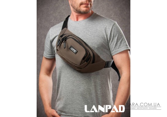Сумка Чоловіча На пояс нейлон Lanpad 61056 deep khaki