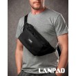 Сумка Мужская пояс-бананка нейлон Lanpad 61027 black