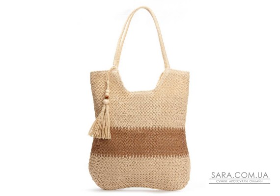 Жіноча плетена сумка PODIUM 8051 beige