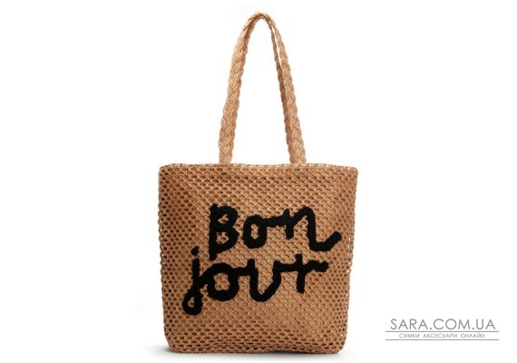 Жіноча плетена сумка PODIUM 1036 khaki black