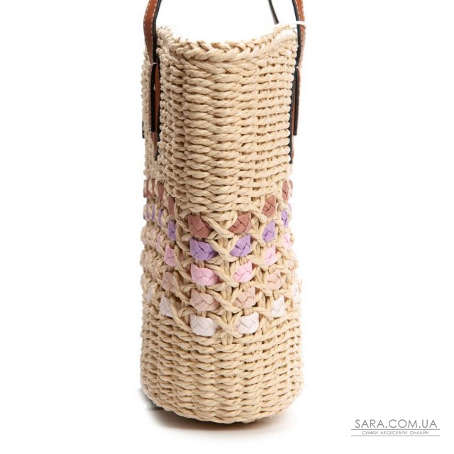 Жіноча плетена сумка PODIUM 6150 beige pink Жіноча плетена сумка PODIUM 6150 beige pink