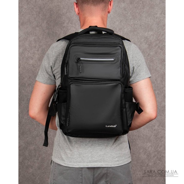 Рюкзак Міський нейлон Lanpad 26018 black Рюкзак Міський нейлон Lanpad 26018 black