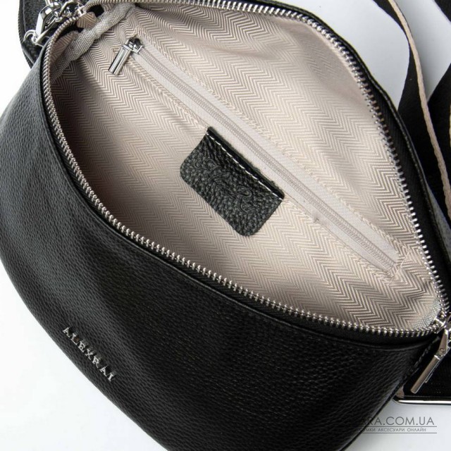 Сумка Женская Классическая кожа ALEX RAI 99127 black бананка Сумка Женская Классическая кожа ALEX RAI 99127 black бананка