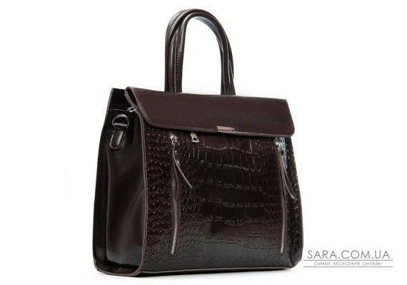 Сумка Женская Классическая кожа ALEX RAI 5052 brown croco