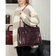 Сумка Женская Классическая кожа ALEX RAI 5052 bordo croco