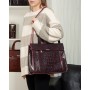 Сумка Женская Классическая кожа ALEX RAI 5052 bordo croco