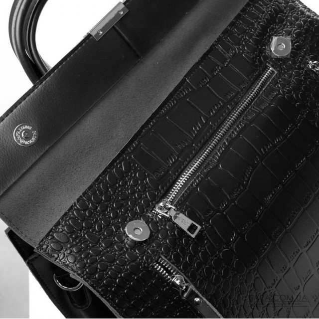Сумка Женская Классическая кожа ALEX RAI 5052 black croco Сумка Женская Классическая кожа ALEX RAI 5052 black croco
