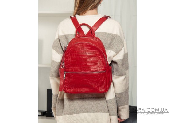 Сумка Шкіряна Жіноча Рюкзак ALEX RAI 95518-9 red