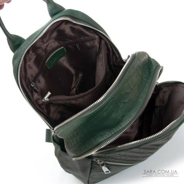 Сумка Женская Рюкзак кожа ALEX RAI 95518-9 green Сумка Женская Рюкзак кожа ALEX RAI 95518-9 green