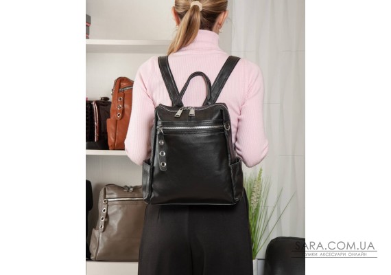 Сумка Шкіряна Жіноча Рюкзак ALEX RAI 8781-9 black