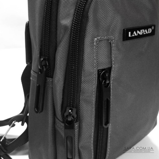 Сумка Чоловіча на плече нейлон Lanpad 80002 gray Сумка Чоловіча на плече нейлон Lanpad 80002 gray