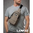 Сумка Чоловіча на плече нейлон Lanpad A4157 khaki бол