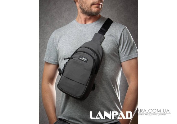 Сумка Чоловіча на плече нейлон Lanpad A4157 grey бол