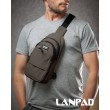 Сумка Чоловіча на плече нейлон Lanpad A4157 brown бол