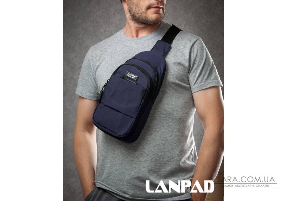 Сумка Чоловіча на плече нейлон Lanpad A4157 blue бол