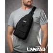 Сумка Чоловіча на плече нейлон Lanpad A4157 black бол