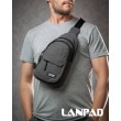 Сумка Чоловіча на плече нейлон Lanpad A4158 grey бол