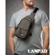 Сумка Чоловіча на плече нейлон Lanpad A4158 brown бол