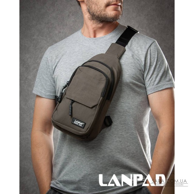 Сумка Мужская На Плечо нейлон Lanpad A4158 brown бол Сумка Мужская На Плечо нейлон Lanpad A4158 brown бол
