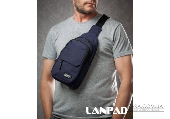 Сумка Чоловіча на плече нейлон Lanpad A4158 blue бол