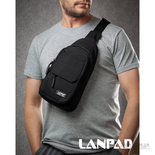 Сумка Мужская На Плечо нейлон Lanpad A4158 black бол Сумка Мужская На Плечо нейлон Lanpad A4158 black бол