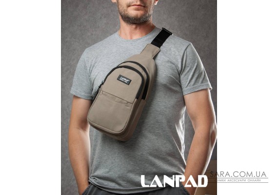 Сумка Чоловіча на плече нейлон Lanpad A4159 khaki бол