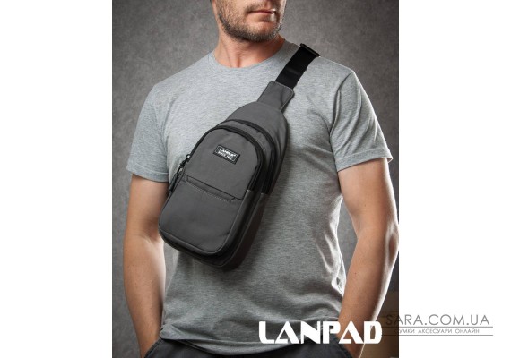 Сумка Чоловіча на плече нейлон Lanpad A4159 grey бол