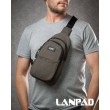 Сумка Мужская На Плечо нейлон Lanpad A4159 brown бол