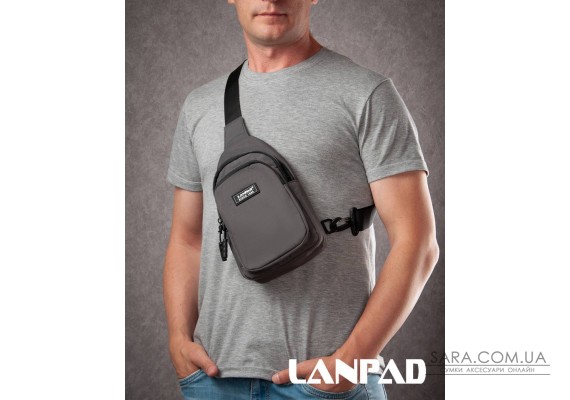 Сумка Чоловіча на плече нейлон Lanpad 86803 grey мал
